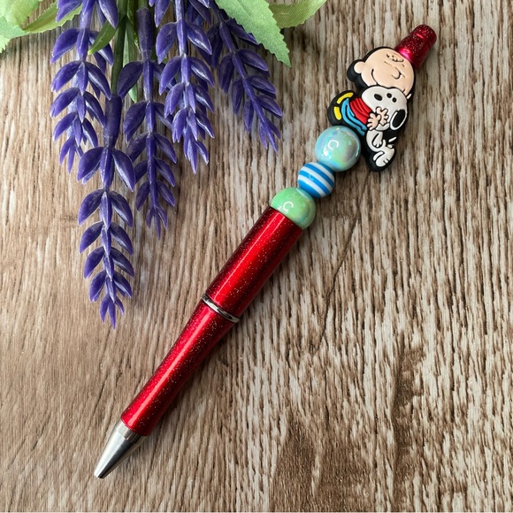 Writing Pen Cat Snoopy Dog Mike Artisan Beaded Gift Custom Handcrafted Office - Picture 5 of 8